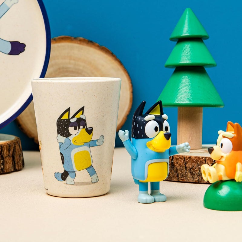 Zak Designs Bluey Kids Dinnerware Set 3 Pieces, Durable and Sustainable Melamine Bamboo Plate, Bowl, and Tumbler are Perfect For Dinner Time With Family (Bluey, Bingo, Bandit, Chilli) - Image 3